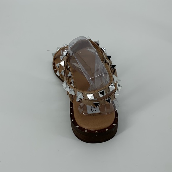 Steve Madden Tan Rock Studded Travel Strappy Ankle Wrap Flat Sandals Size 7 - Picture 7 of 13